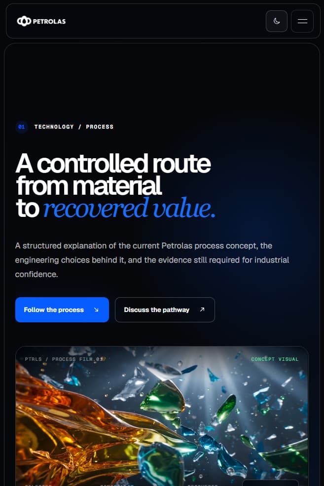 The top of the Petrolas process page